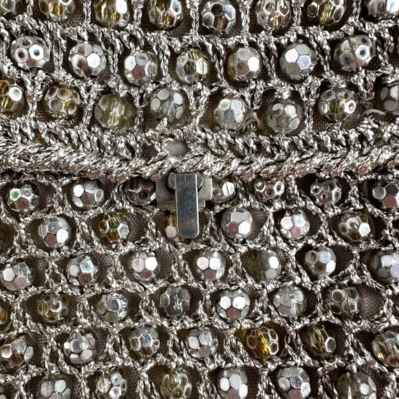 Barbara Lee Metallic Thread Beaded Purse Made in Italy - Picture 3 of 16